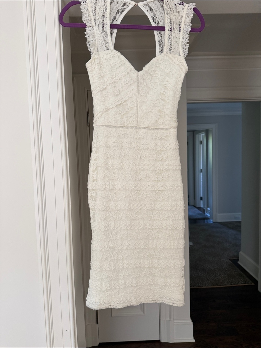 Lipsy White Lace Sleeveless Sheath Dress
